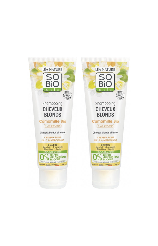 Shampoings réparateurs bio - Camomille & jus de citron - Cheveux blonds - 2 x 250 ml