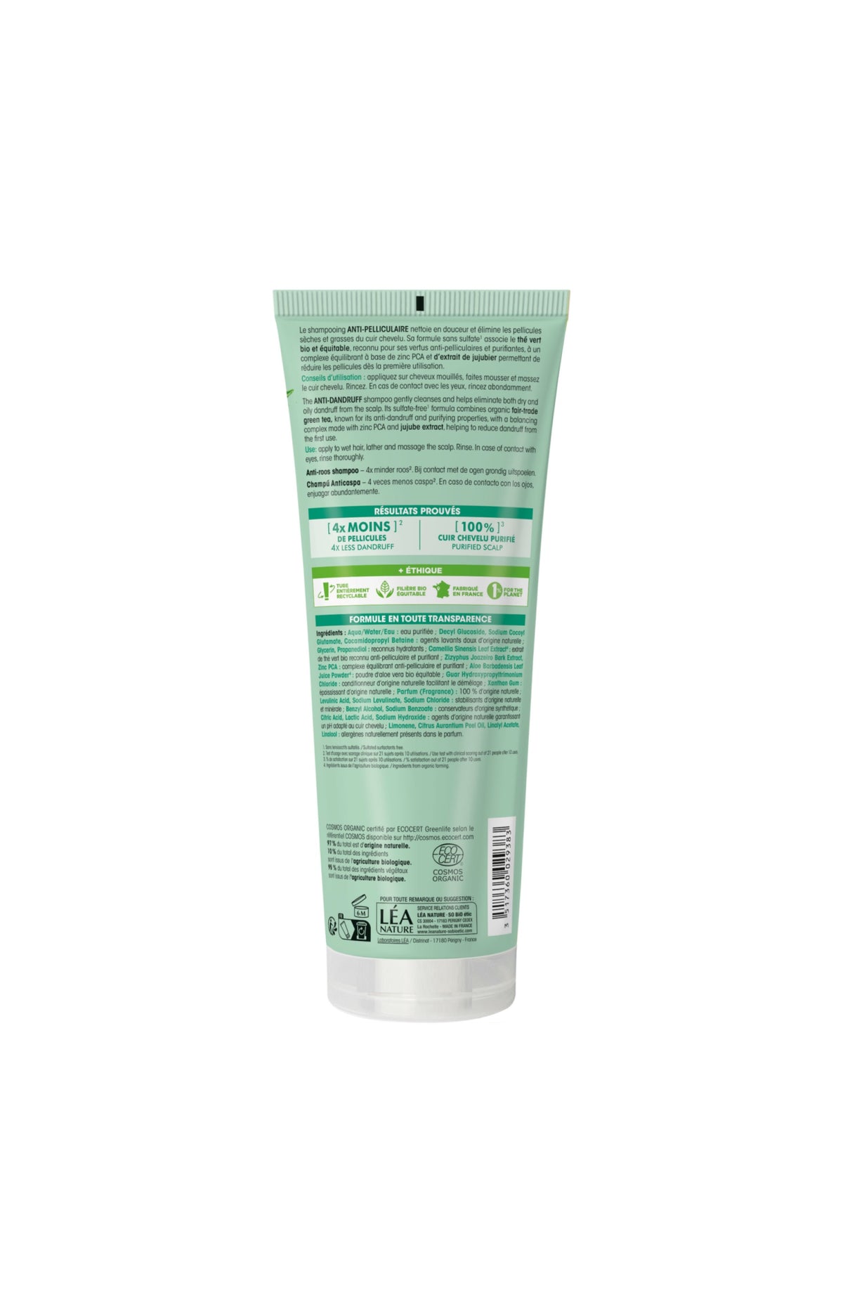 Shampoing anti-pelliculaire - Thé vert bio - 250 ml
