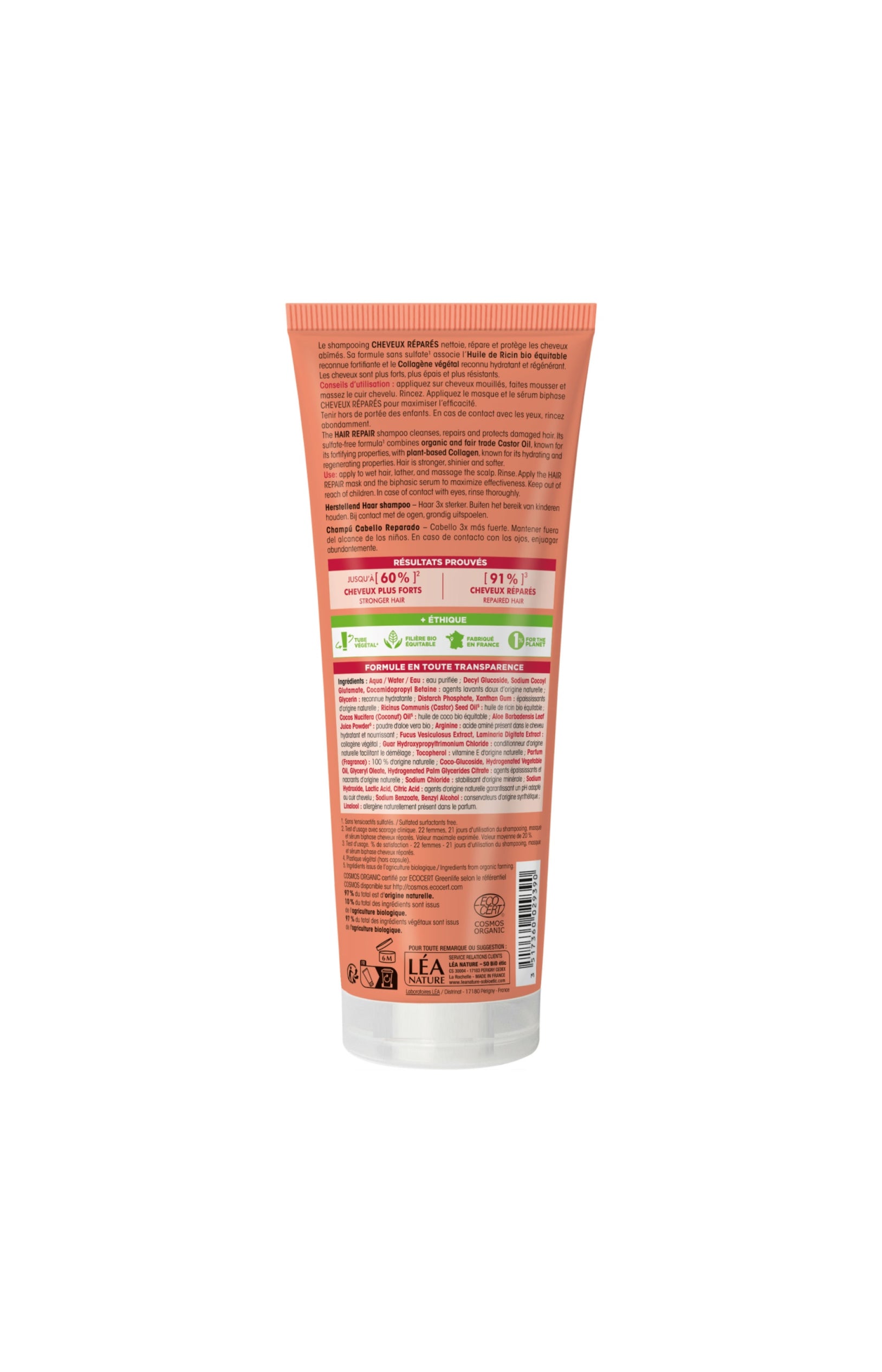 Shampoing réparateur - Ricin & collagène - 250 ml
