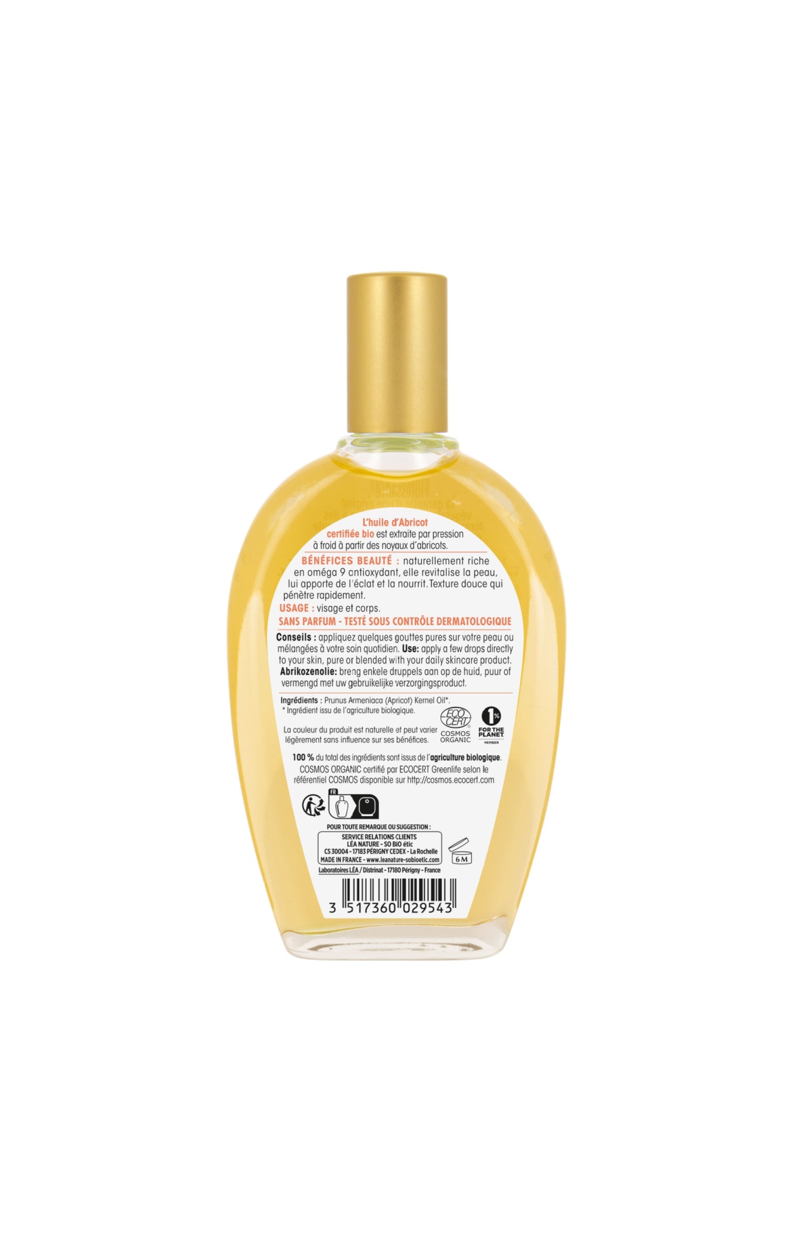 Huile végétale d'abricot bio - 50 ml