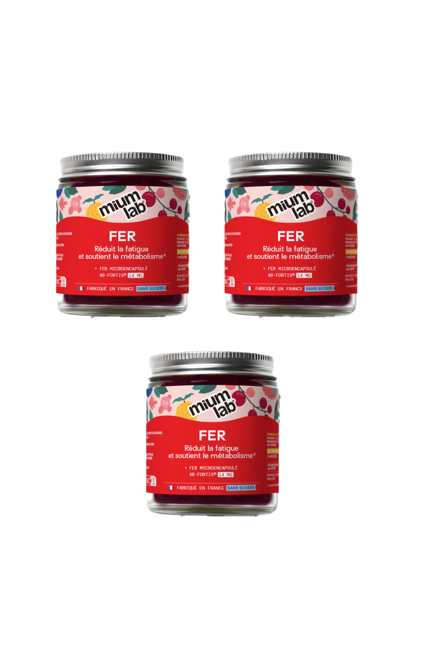 Cure gummies fer - Fatigue & immunité - Fruits rouges & yuzu - Sans sucres - 2 mois