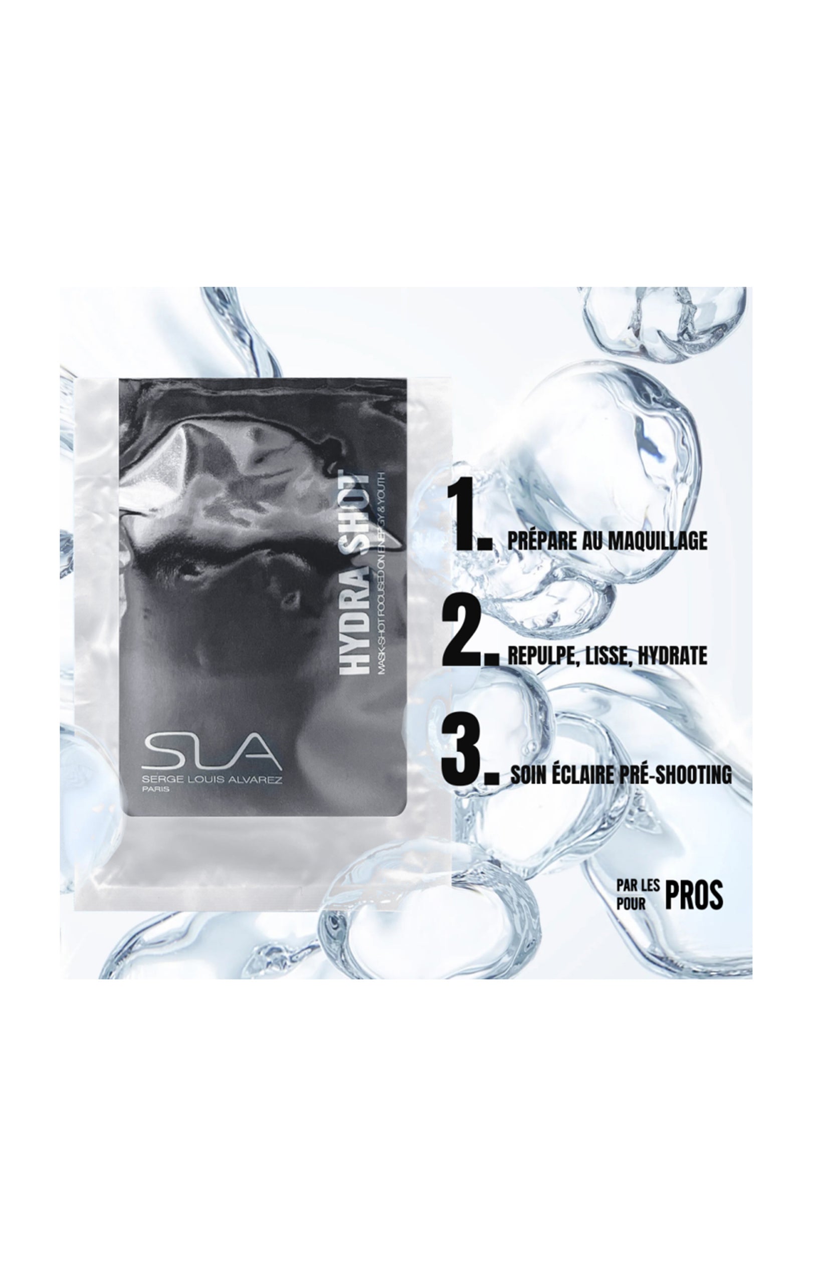 Masque hydratant - Hydrashot - Collagène & Acide hyaluronique - 3 unités