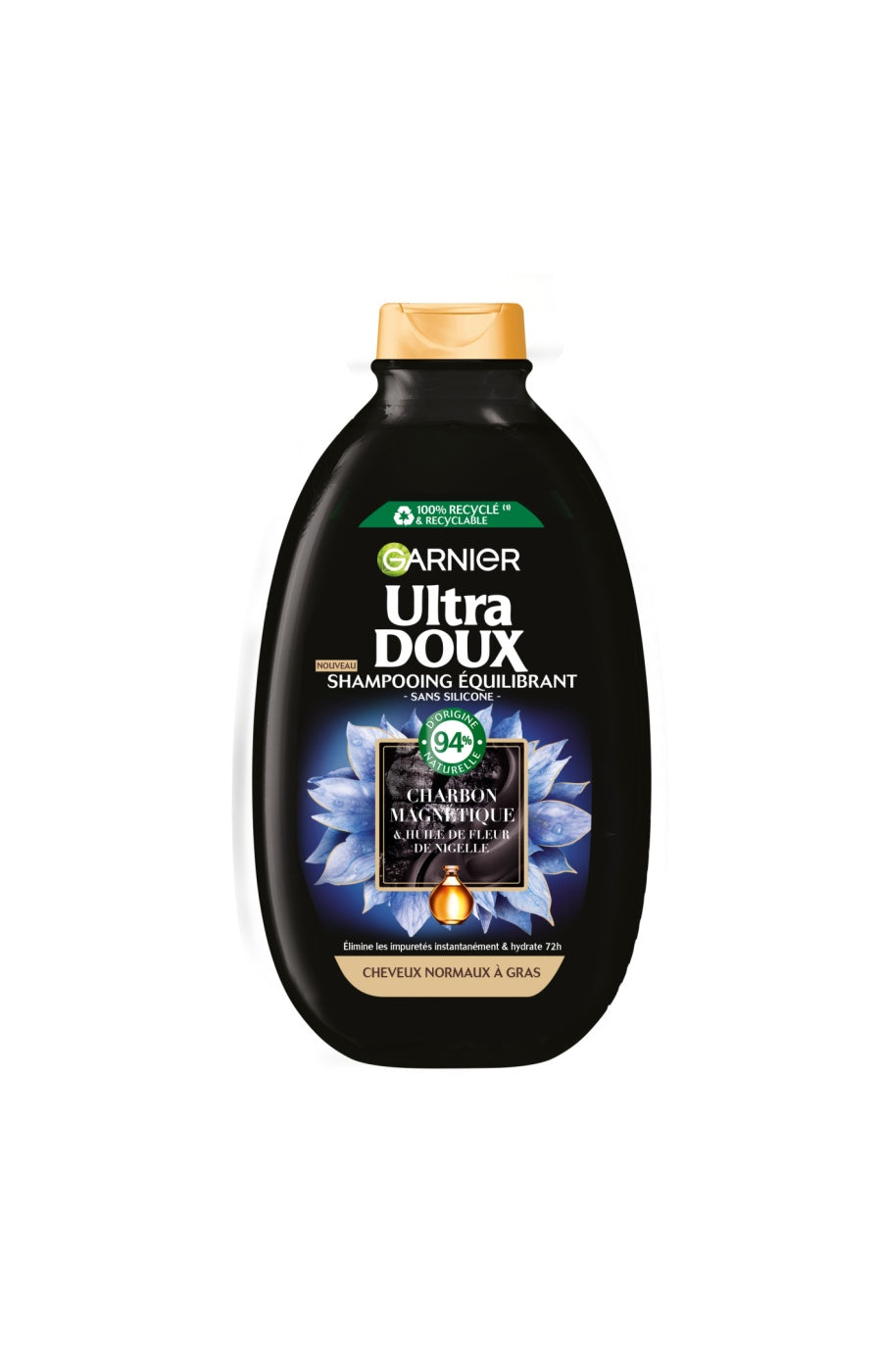 Shampooing équilibrant - Charbon magnétique & Huile de fleur de nigelle - 600 ml