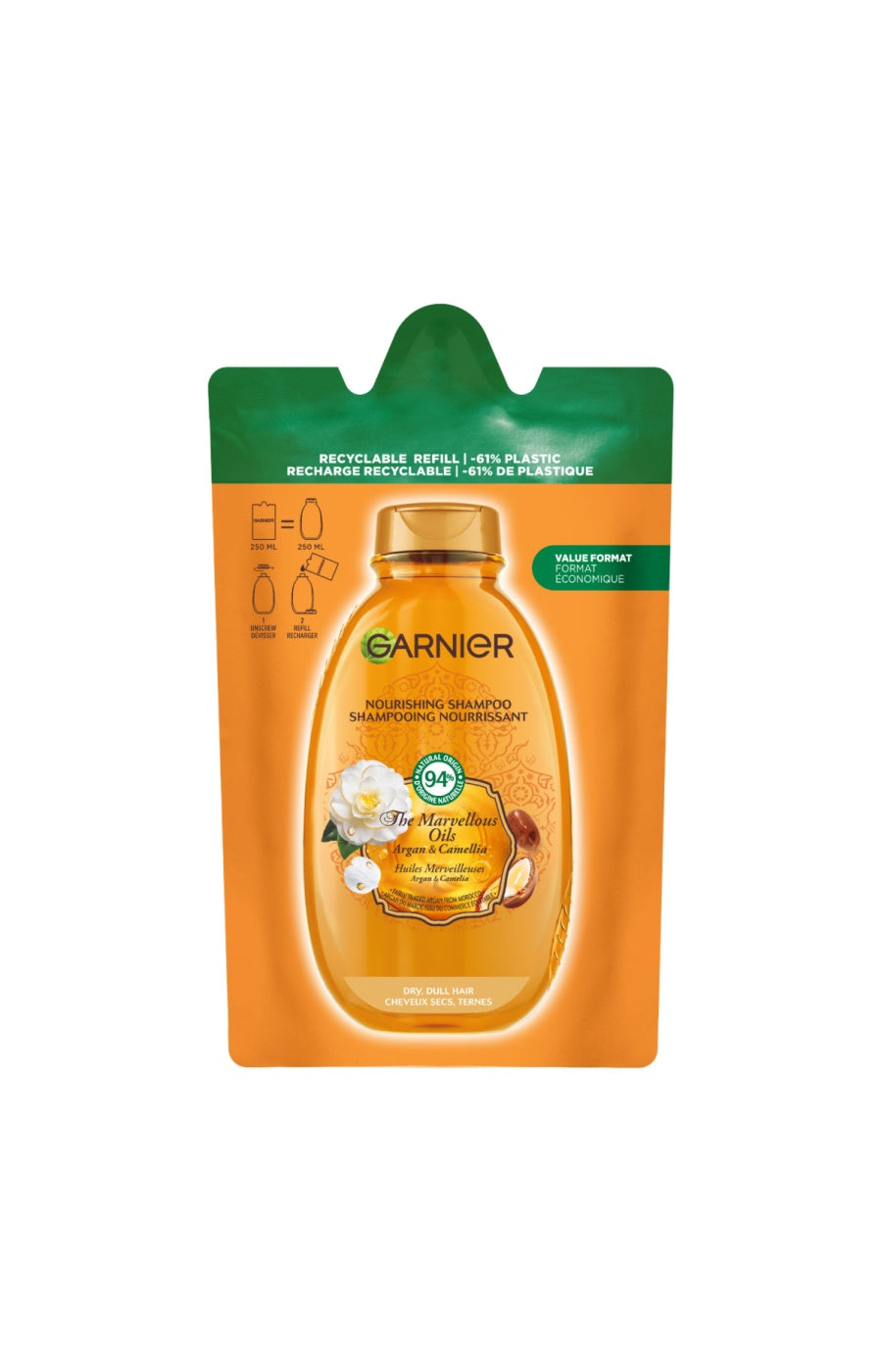 Recharge shampooing nutrition - Argan & Camélia - 250 ml