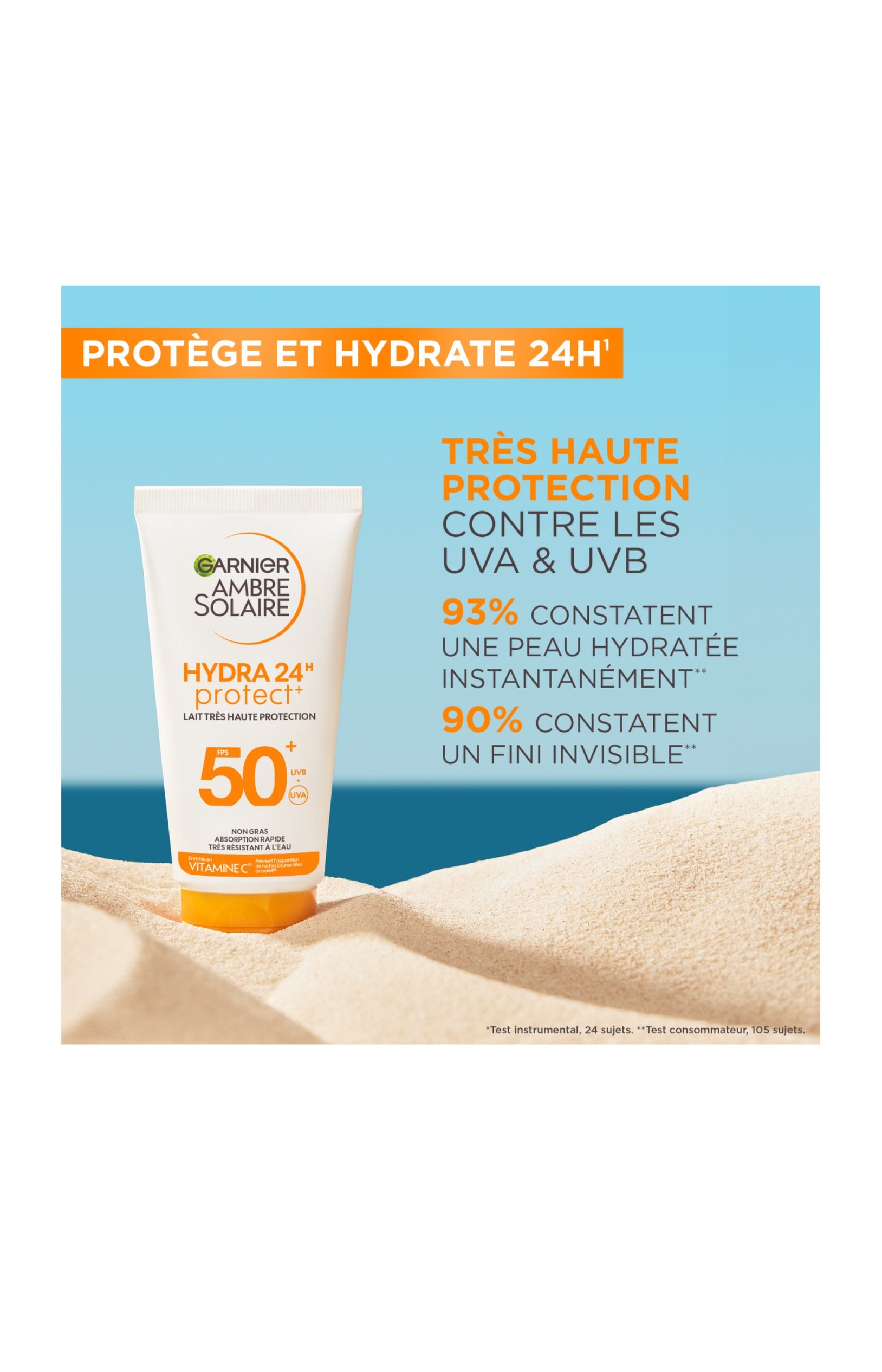 Lait solaire SPF50+ - Hydra 24h Protect - 50 ml