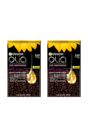 2 colorations permanentes Olia - Chocolat noir 3.23