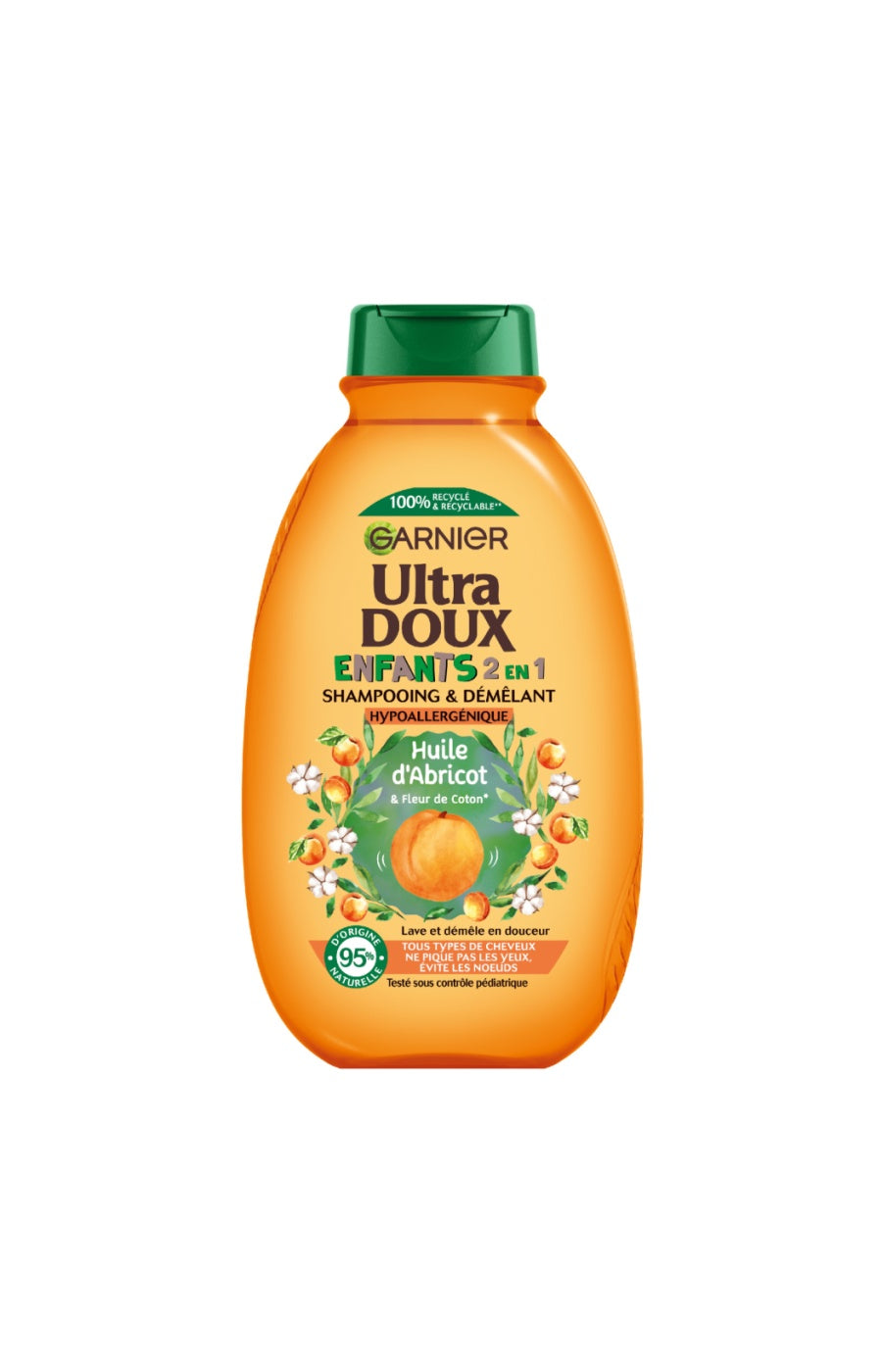 Shampoings démêlants 2-en-1 - Huile d'abricot & Fleur de coton - Enfant - 2 x 400 ml