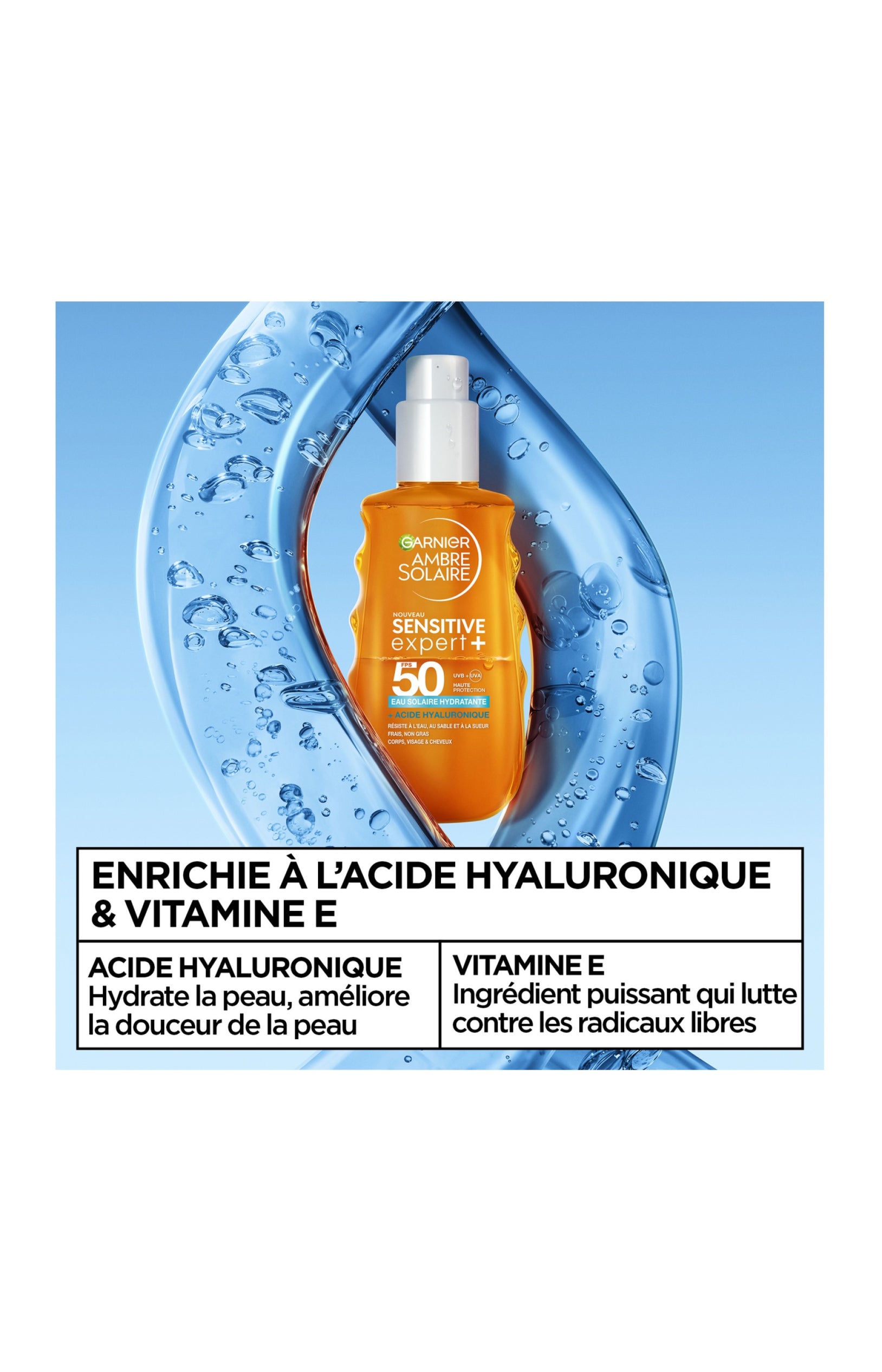 Eau solaire SPF50 - Sensitive Expert - 150 ml