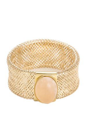 Bague Quartz rose flamboyant - Or jaune