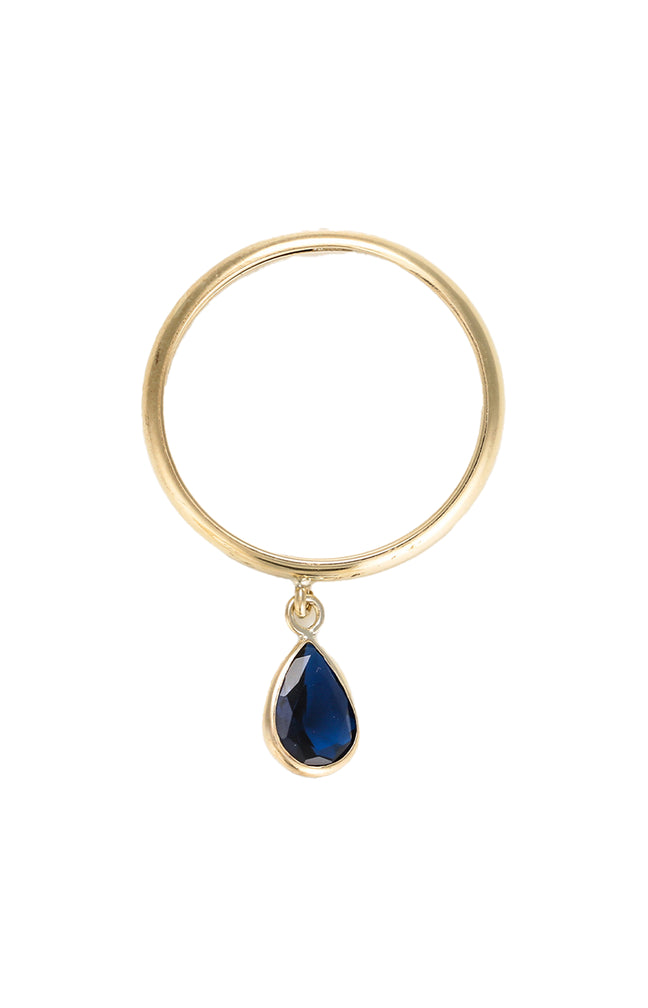 Bague Médaillon bleu - Or jaune & Zirconium