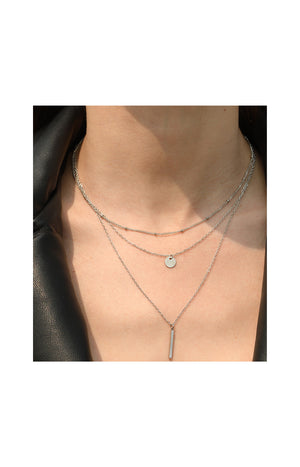 Collier triple rang - Zoé - Acier inoxydable - Argent