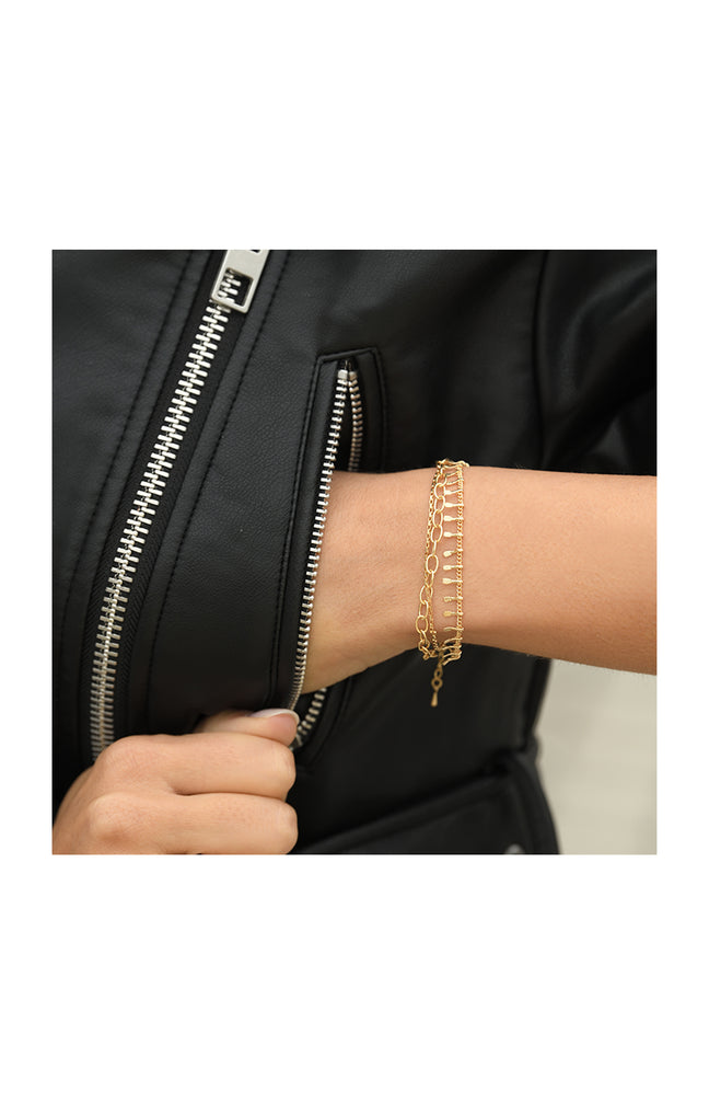 Bracelet - Laurine - Acier inoxydable - Doré