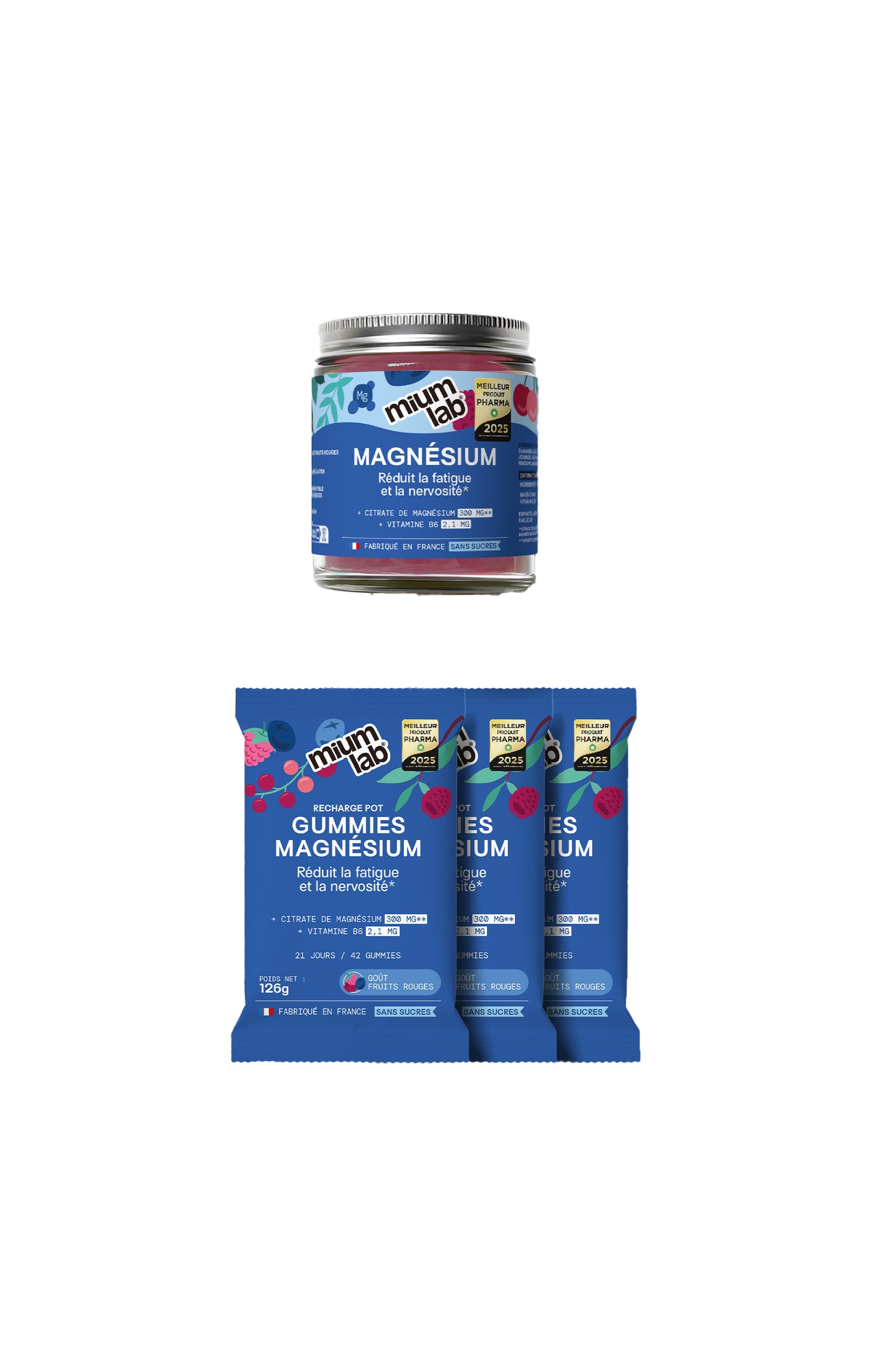 Cure gummies magnésium - Fruits rouges - Sans sucres - 3 mois