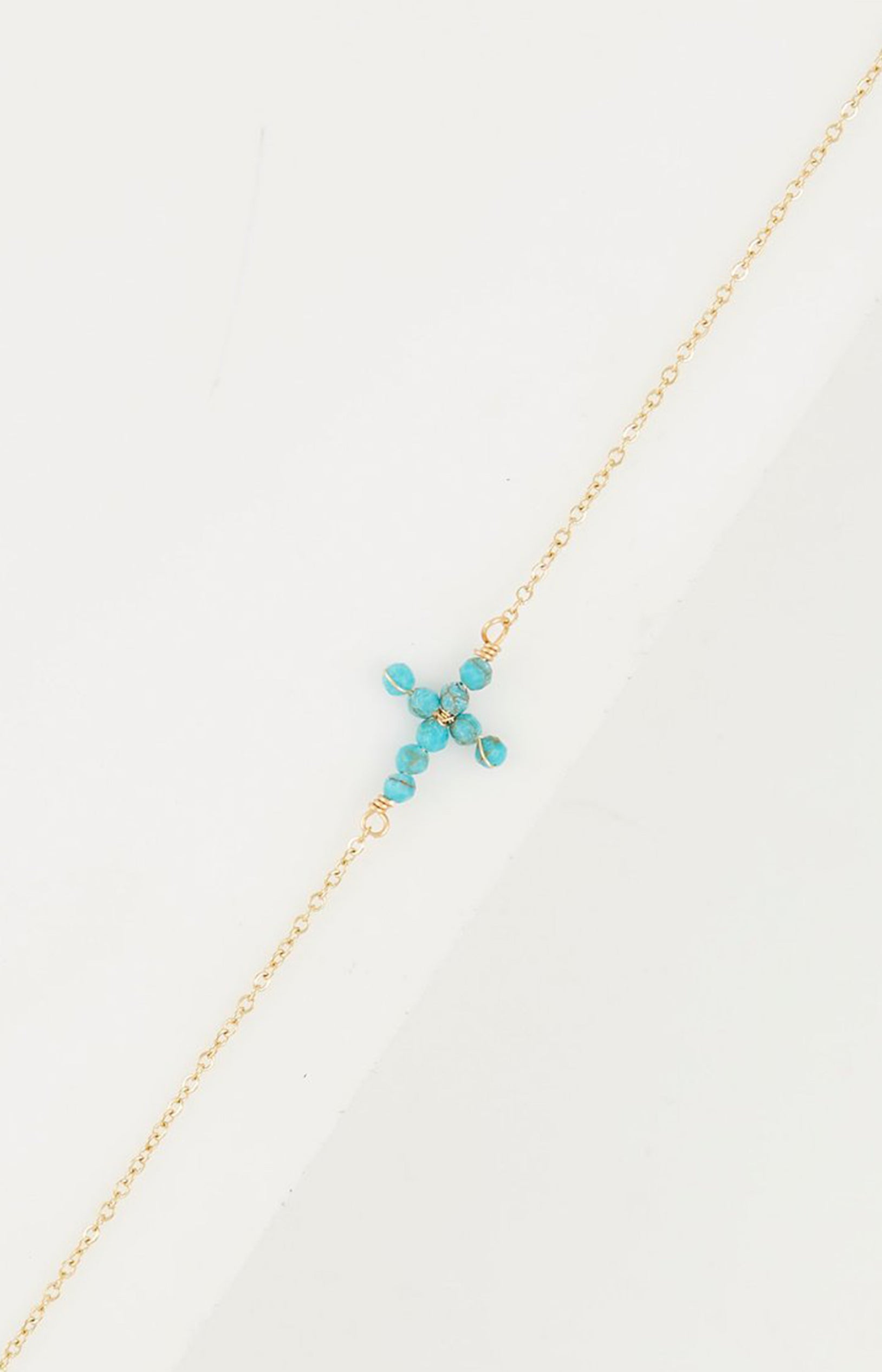 Bracelet croix - Acier inoxydable - Doré & bleu
