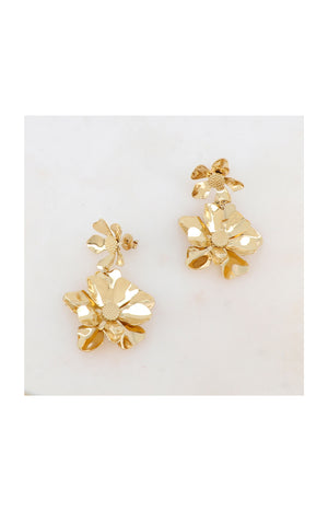 Boucles d'oreilles à puce - Acier inoxydable - Doré