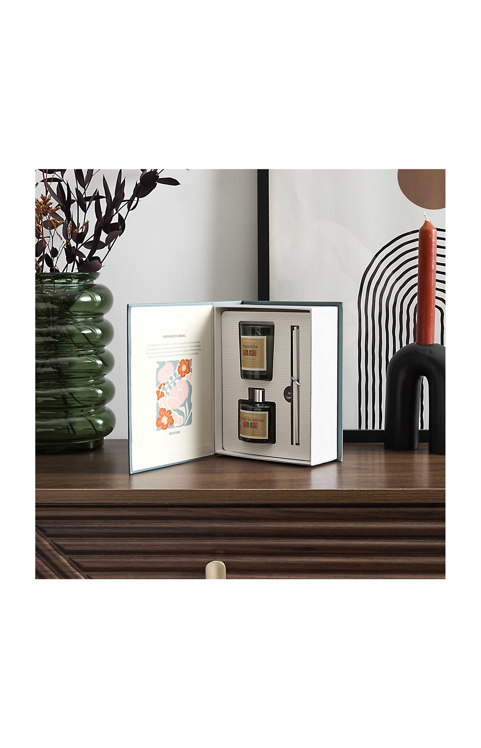 Coffret Flower – Bougie parfumée & diffuseur
