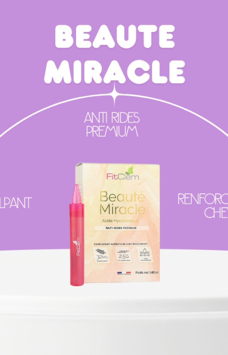 Sticks à boire anti-rides - Beauté miracle - Acide hyaluronique - 14 jours