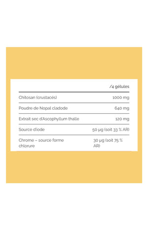 Cure capteur de graisse - Chitosan & poudre de nopal - 1 mois