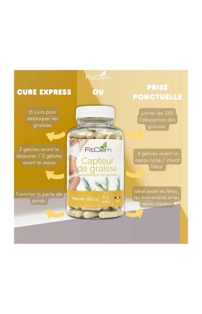 Cure capteur de graisse - Chitosan & poudre de nopal - 1 mois