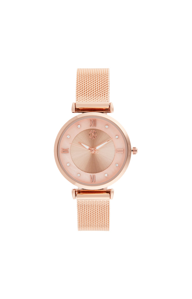Montre à quartz en alliage - Doré rose