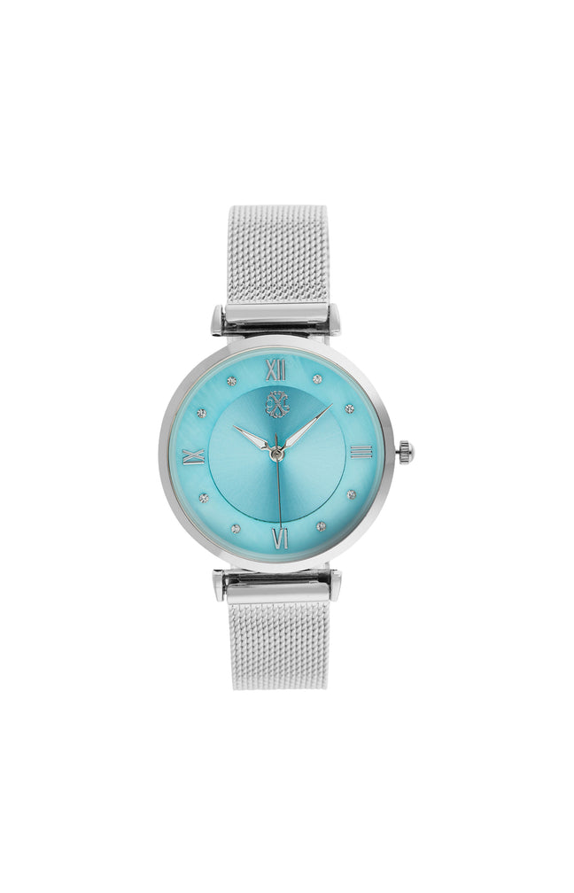 Montre à quartz en alliage - Argenté et bleu