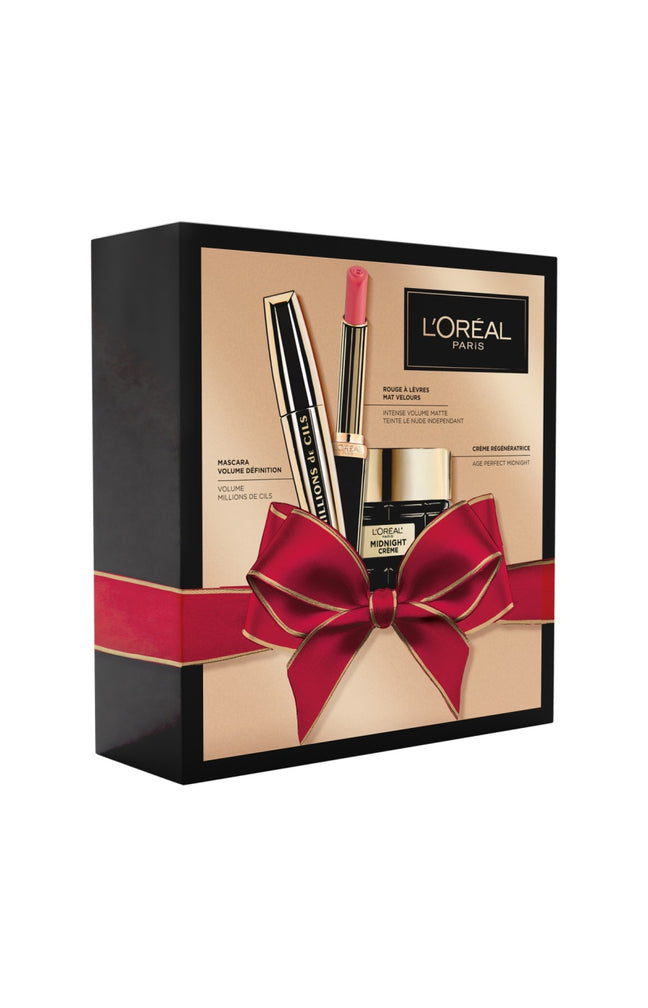 Trio crème anti-rides, mascara volume & rouge à lèvres mat