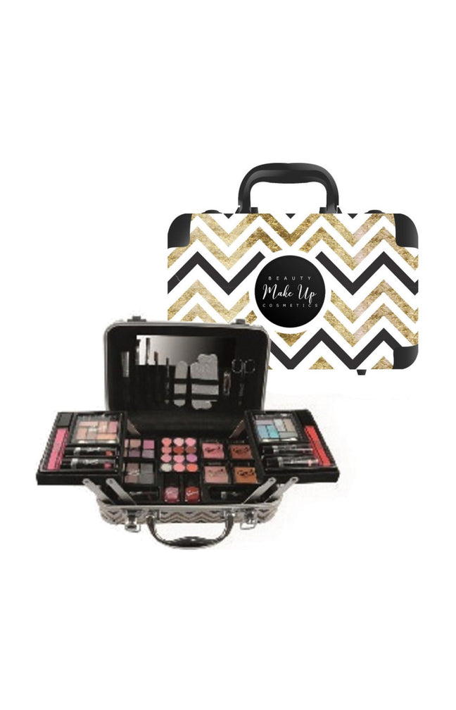 Mallette à maquillage - Beauty Makeup Cosmetics - Blanc & doré
