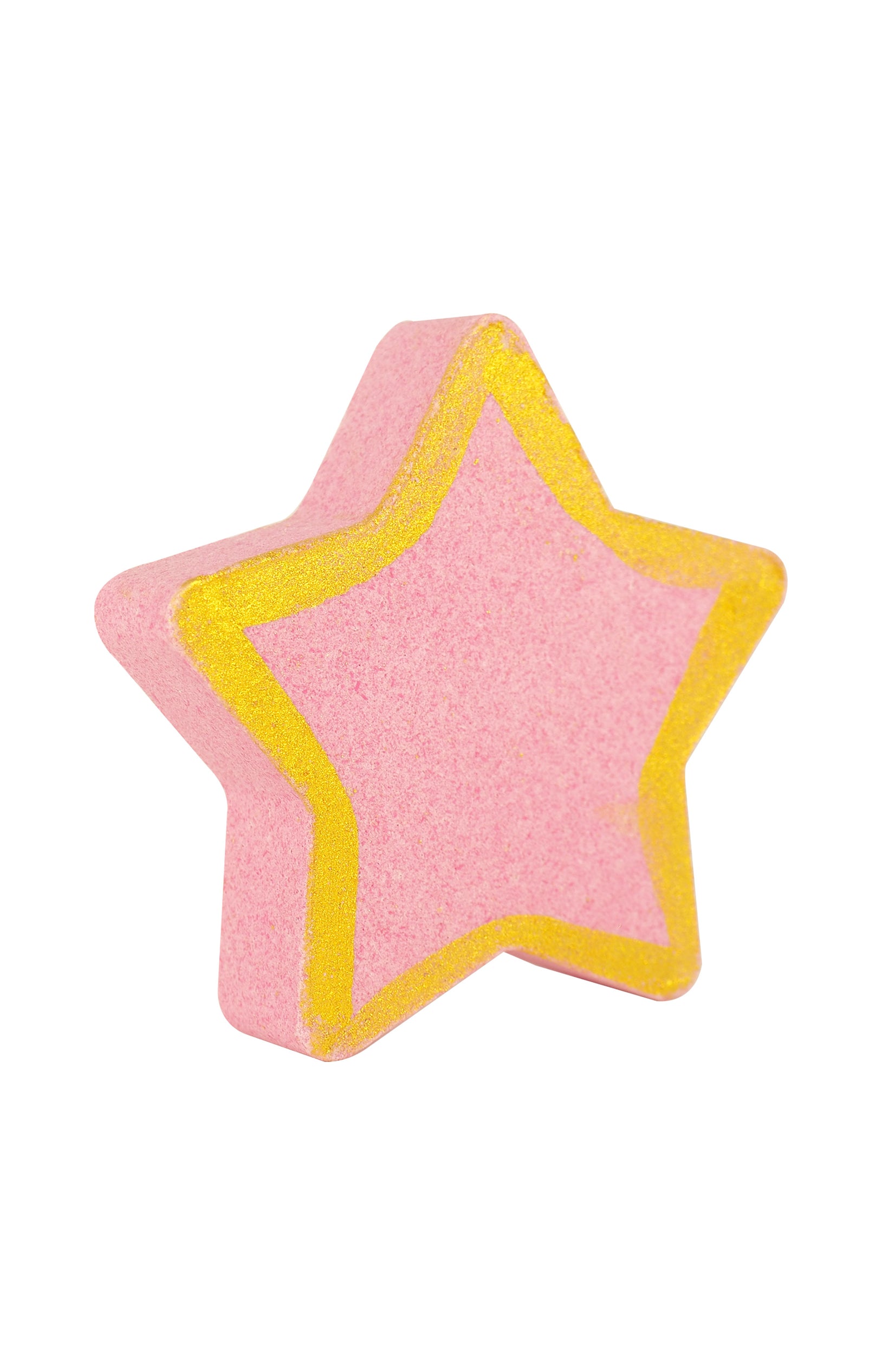 Bombe de bain - Etoile - Fleur de cerisier - Rose/doré - 100 g