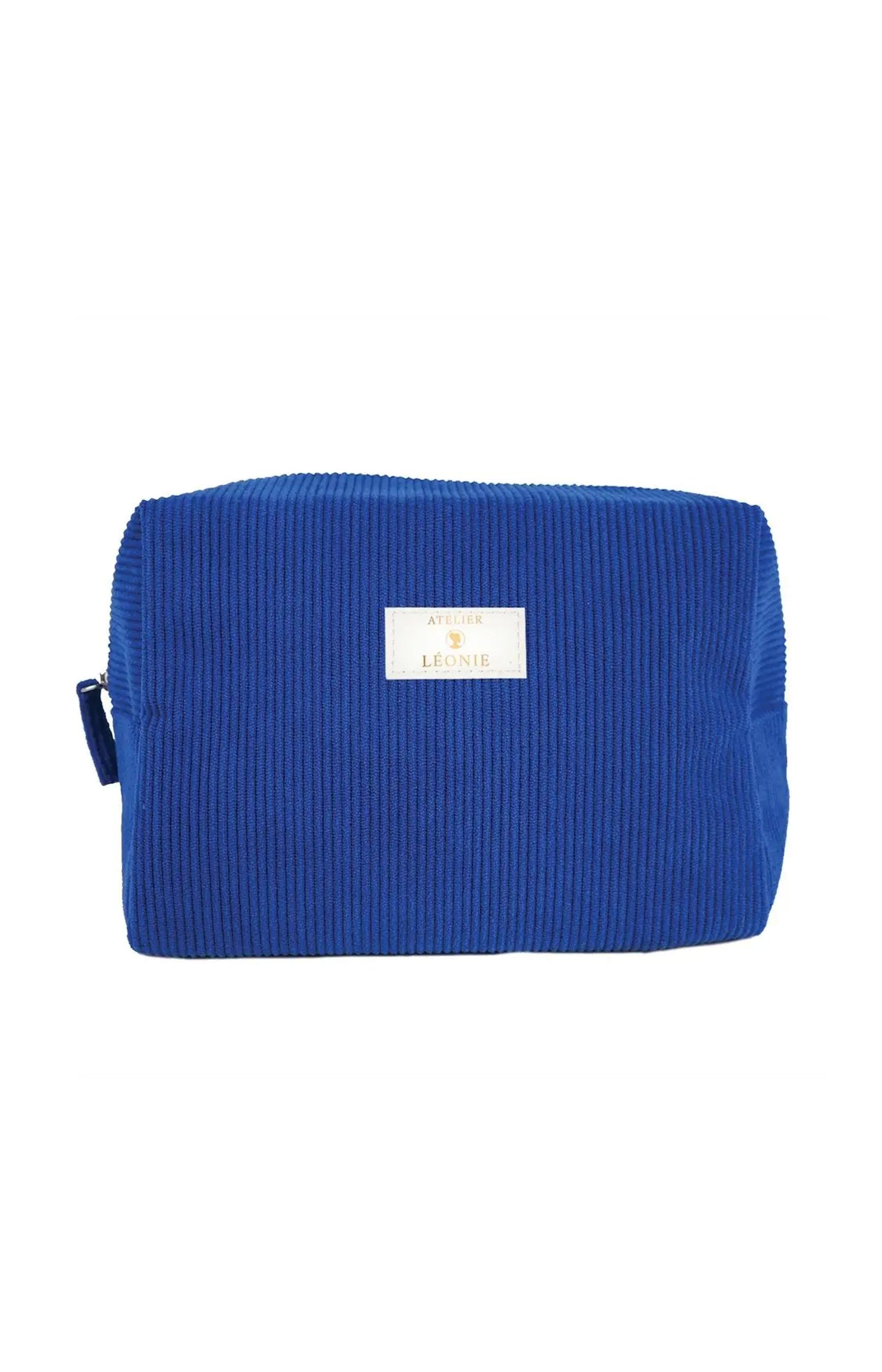 Trousse de toilette - Velours côtelé - Bleu