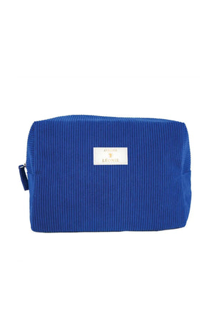 Trousse de toilette - Velours côtelé - Bleu