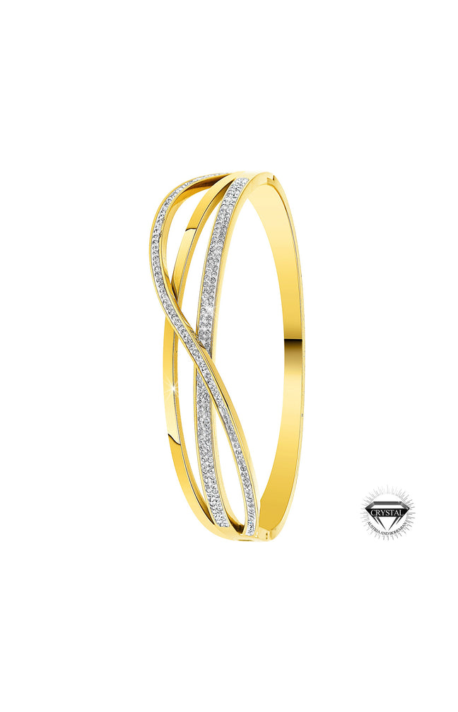 Bracelet - Acier inoxydable & cristaux - Doré