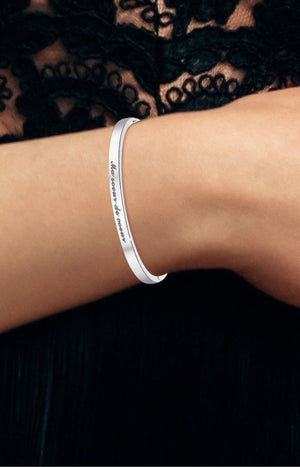 Bracelet "Ma sœur de cœur" - Acier rhodié - Argenté
