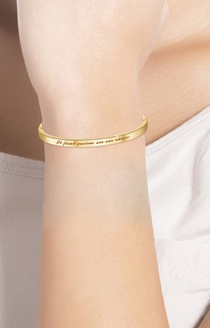 Bracelet "Il faut croire en ses rêves" - Acier inoxydable - Doré