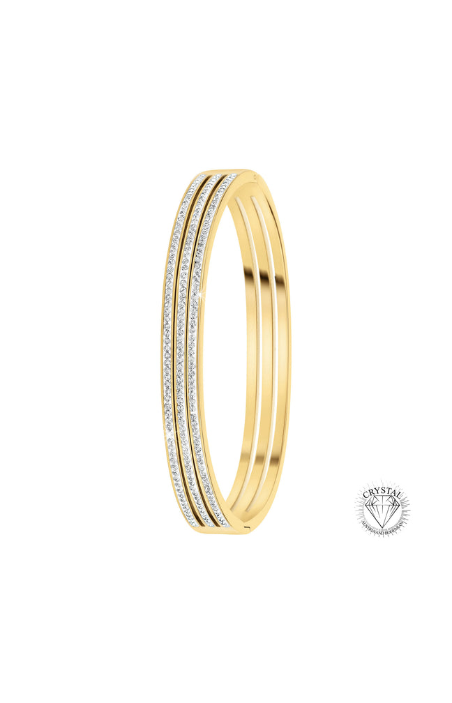 Bracelet - Acier inoxydable & cristaux - Doré