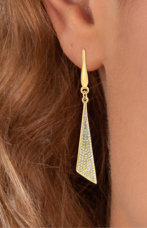 Boucles d’oreilles - Alliage & zirconium - Doré