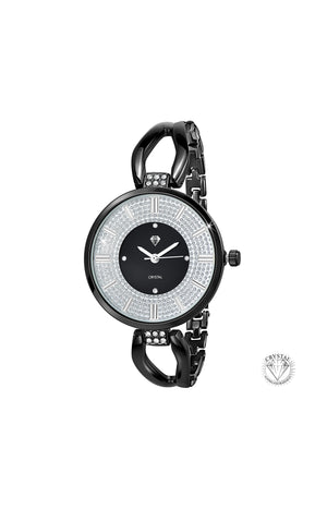 Montre - Métal & cristaux - Noir - 35 mm