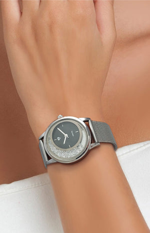 Montre - Laiton & cristaux - Argenté