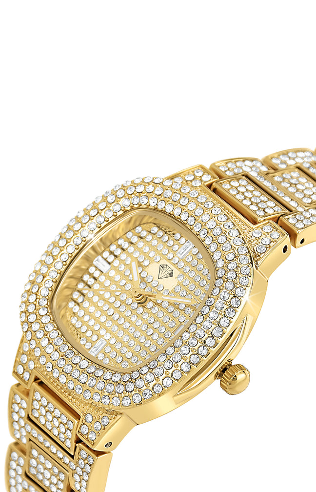 Montre - Laiton & cristaux - Doré - 35 mm