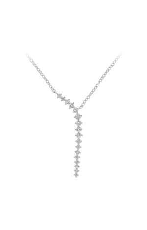 Collier - Laiton & zirconium - Argenté