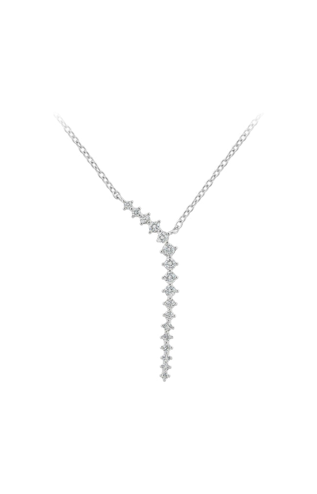 Collier - Laiton & zirconium - Argenté