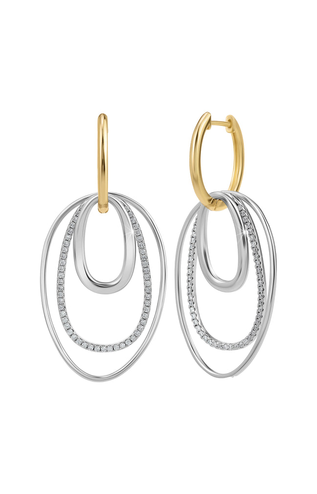Boucles d'oreilles - Laiton & zirconium - Argenté & doré