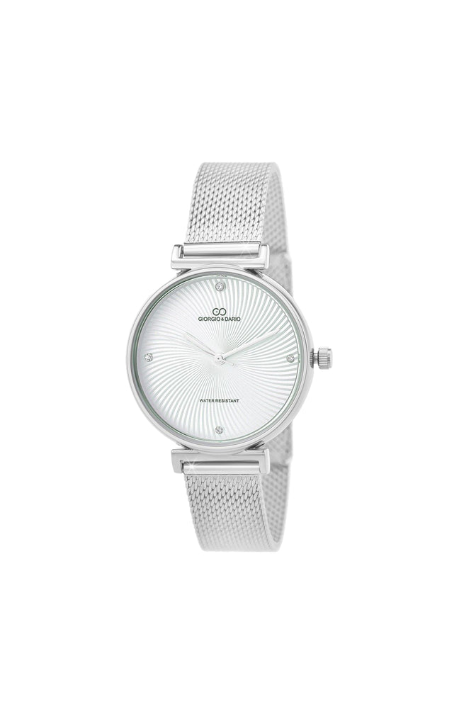 Montre - Laiton argenté & cristaux