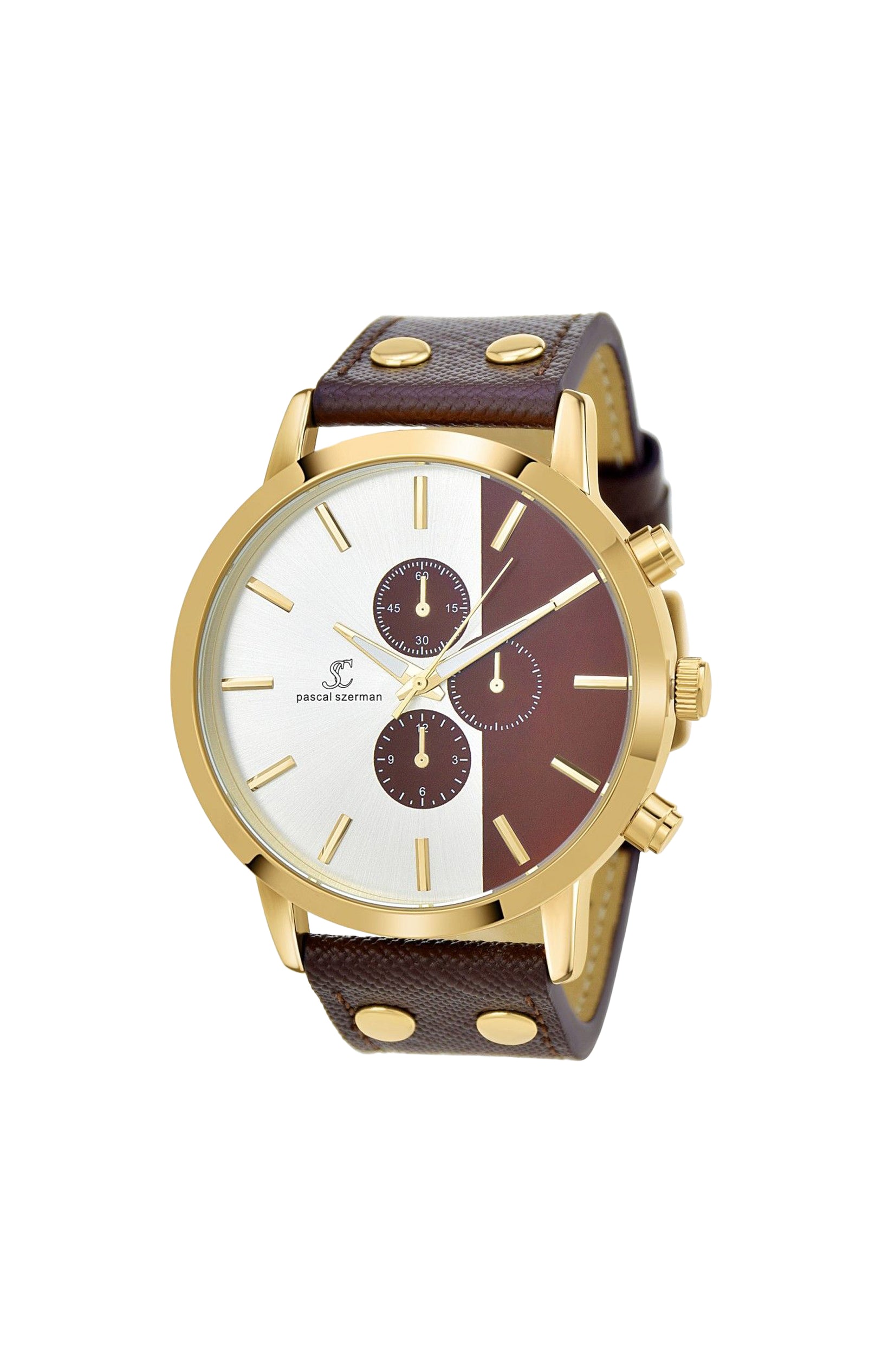 Montre - Laiton & quartz - Marron