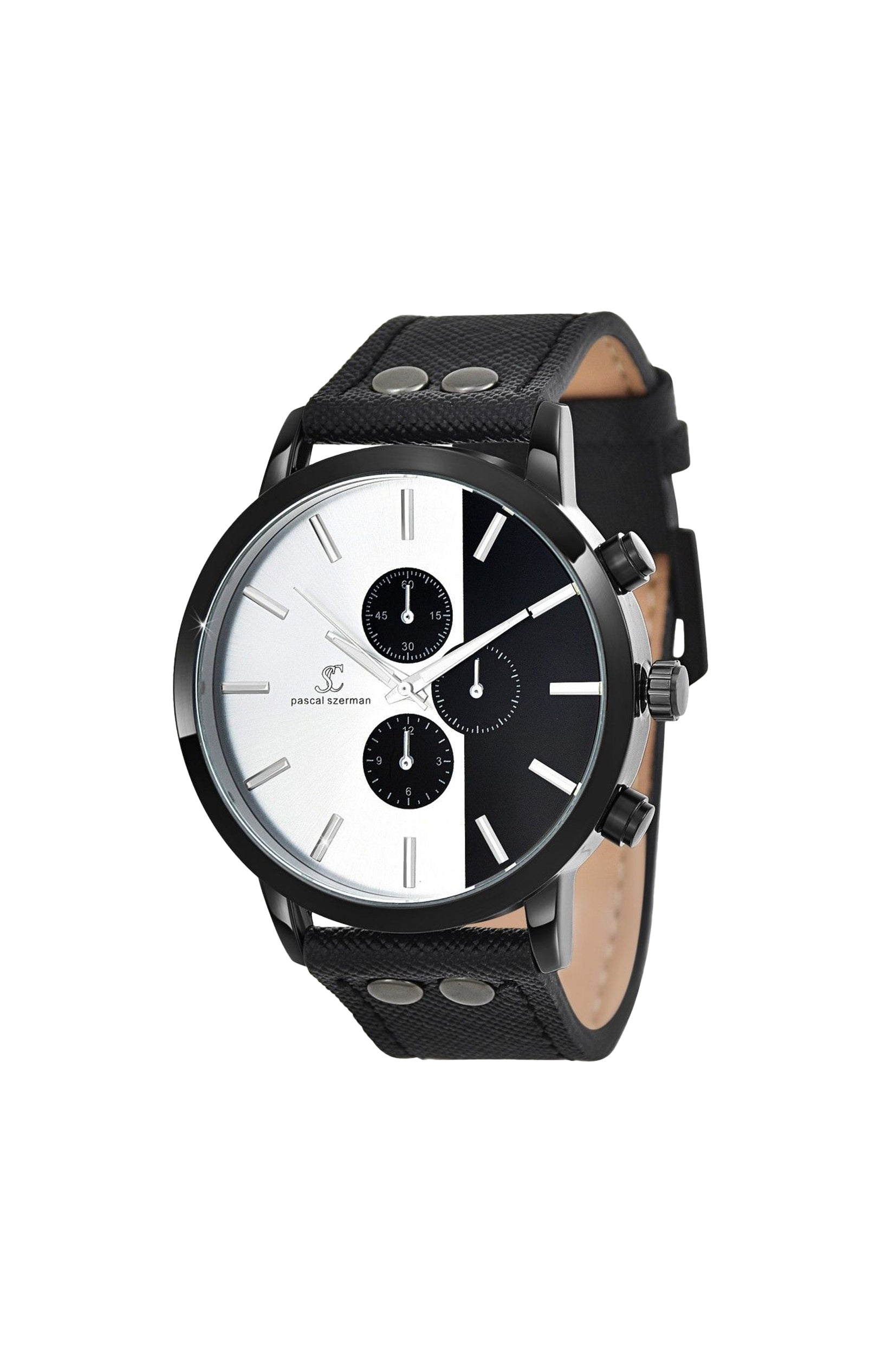 Montre - Acier inoxydable, Laiton & acier - Noir