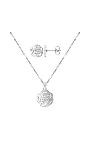 Parure fleur - Acier inoxydable