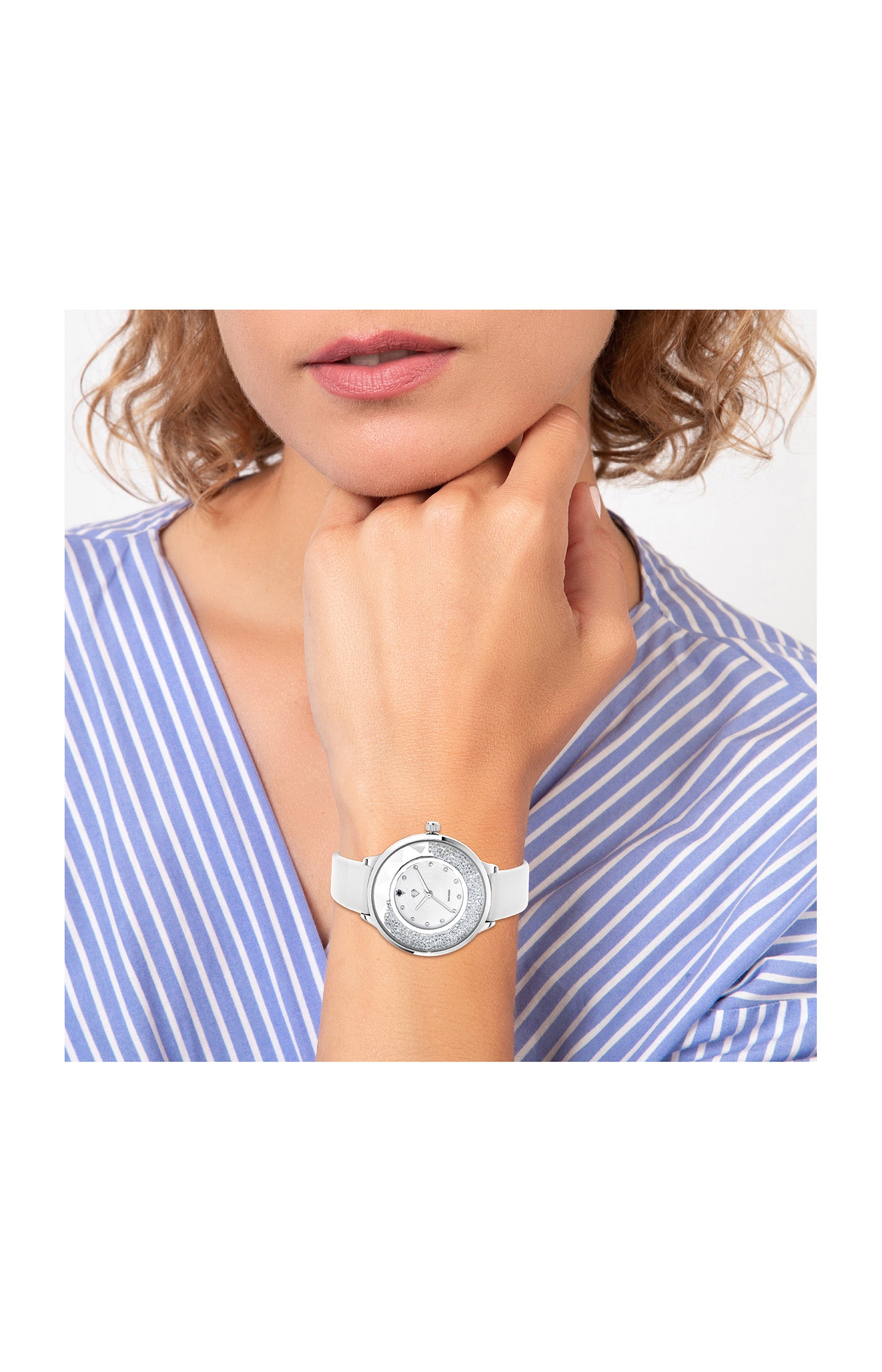 Montre qwartz - Diamant noir 0,01 carats & cristaux