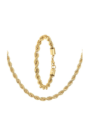 Parure - Collier & bracelet - Alliage - Doré