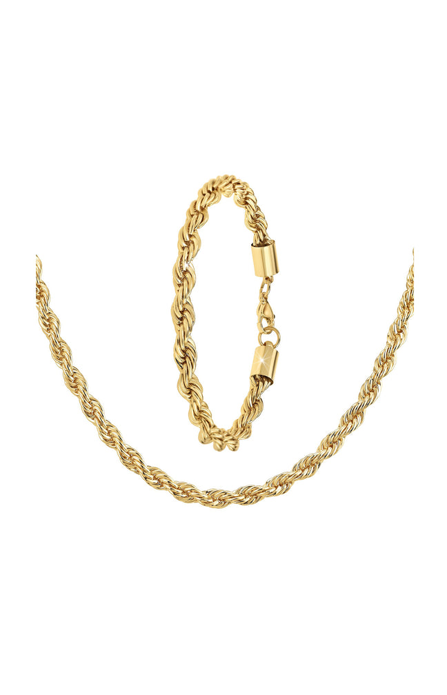 Parure - Collier & bracelet - Alliage - Doré