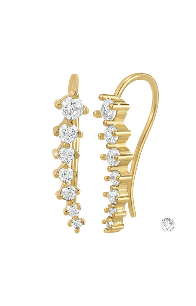 Boucles d'oreilles - Alliage & zirconium - Doré