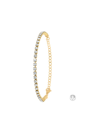 Bracelet - Acier inoxydable & cristaux - Doré